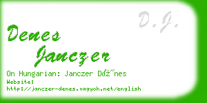denes janczer business card